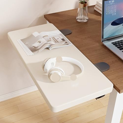 White,50 * 20,Desk Extender Tray, 27.5" x 7.8" Clamp On Desk Shelf, Desk Extension with Rounded-Edge, Table Desk Arm Rest, Clamp On Keyboard Tray for Office and Home, Workstation Organizer