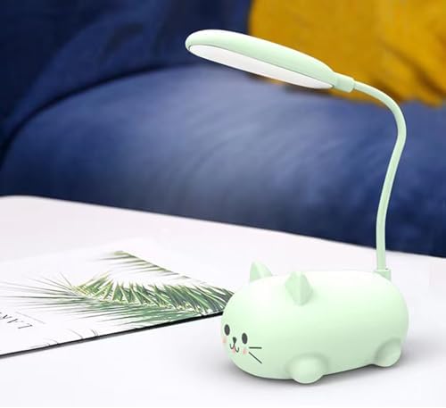 Neioaas LED Desk Lamp for Kids,Cute Cat Lamp USB Rechargeable Reading Light