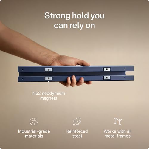 Desktronic Magnetic Cable Management Tray — No Drill Under Desk Cord Organizer, Holds 10 Cables, Reinforced Steel Cable Holder for Home Office, Gaming Setup & Sit-Stand Desks