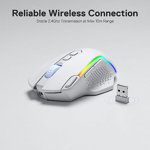Redragon M810 PRO Wireless RGB Gaming Mouse 10000 DPI Remapping Keys