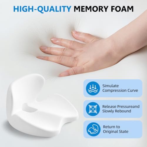 Office Chair seat Cushion, L-Shaped Ergonomic seat Cushion,Memory Foam seat Cushion can Relieve Back Pressure