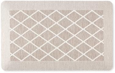 MARTHA STEWART Miles Modern Diamond Anti-Fatigue Air-Infused Kitchen Mat, Coffee Brown, 19.6"x32"