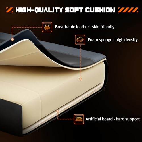 NEWBULIG Computer Gaming Desk Chair - High Back Ergonomic Lumbar Support with Footrest and Headrest, Comfy PU Leather Recliner with Linkage Armrest, Height Adjustable and 360° Swivel, Grey
