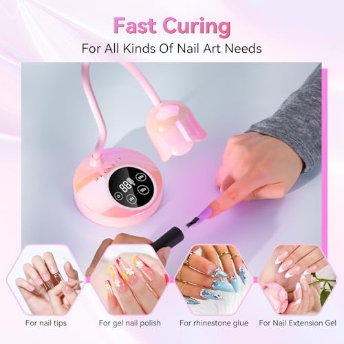 Makartt Flash Cure UV Nail Lamp for Gel Nails Rechargeable Gooseneck Design
