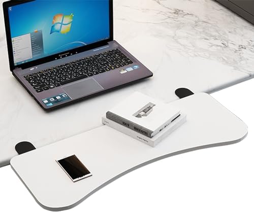 Ergonomics Desk Extender Tray with C-Clamp - Keyboard Tray 90° Foldable - Table Mount Armrest Shelf, Support Double Arm/Increase Desk Space, Relieve Fatigue, Keyboard Platform