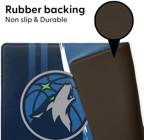 Northwest NBA Minnesota Timberwolves Embossed Anti-Fatigue Mat, Cushioned Kitchen Floor Rug, Non-Slip PVC Standing Comfort, 18 x 30 in