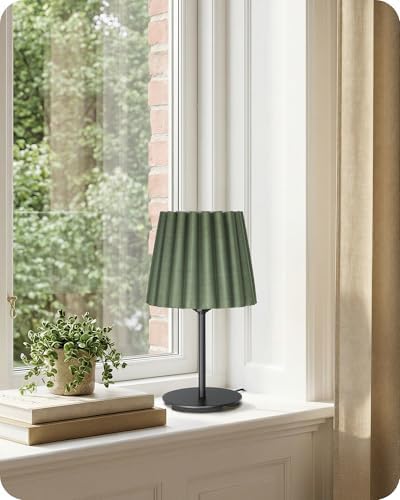 Small Bedside Table Lamps Set of 2, Dimmable Table Lamps with 3 Adjustable Color Temperatures, Nightstand Lamps with 2 Bulbs, E26 Base, for Bedroom, Study, Desk, Green and Black J15TLP205