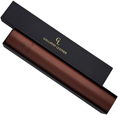 Gallaway Leather Desk Mat, Office Writing Desk Pad, Large 36" x 17" Dark Brown, for Top of Desks, Gift Ready Elegant Computer Desk Cover Protector PU Leather