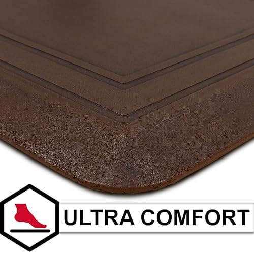 Tempur-Pedic Ultra Comfort Anti-Fatigue Frame Copper 1' 8" x 3' 6" Kitchen Floor Mat Cushioned Ergonomic Standing Desk Mat Waterproof Non-Skid Foam