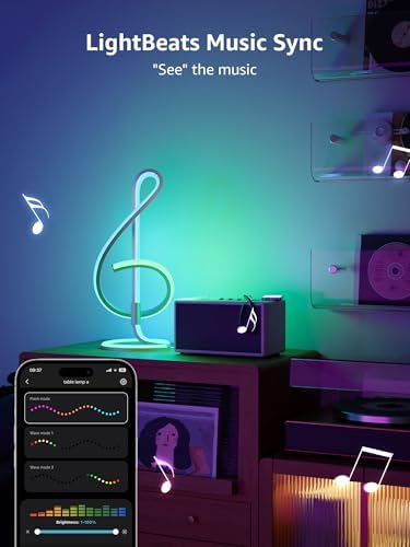 Lepro TB2 AI Smart Table Lamp, RGB+IC Modern Treble Clef Spiral Desk Light