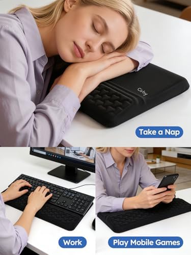 Cirhy 2-in-1 Ergonomic Keyboard Stand and Wrist Rest, Memory Foam, Black