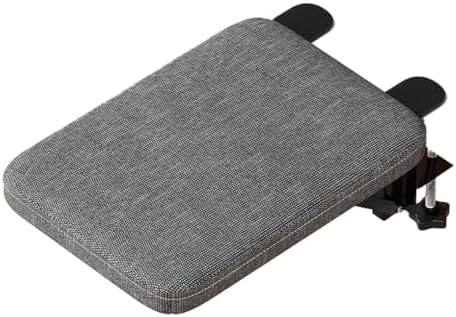 Foldable Armrest Desk Mount - Metal Support + Cushioned Pad for Wrist Relief, Ergonomic Workstation Accessory (Grey)