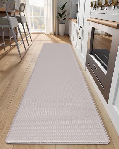 Kitchen Mats for Floor, Extra Long Anti-Fatigue Kitchen Rug, Ivory