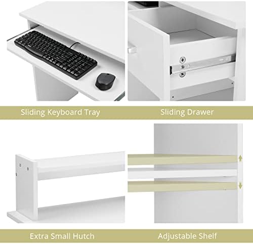 Karl home Computer Desk Study Writing Desk, White