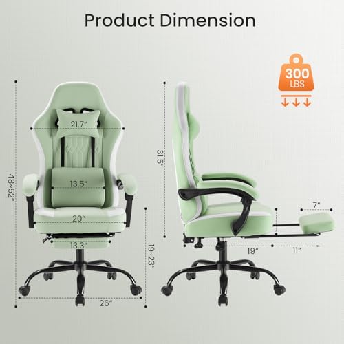 DUMOS Ergonomic Gaming Chair with Footrest, Video Game Chairs