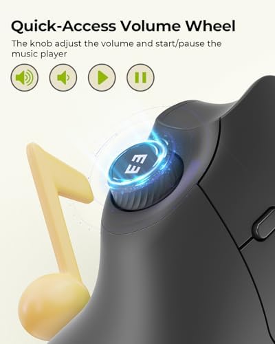 seenda MOU-302 Wireless Bluetooth Ergonomic Vertical Mouse with Volume Knob