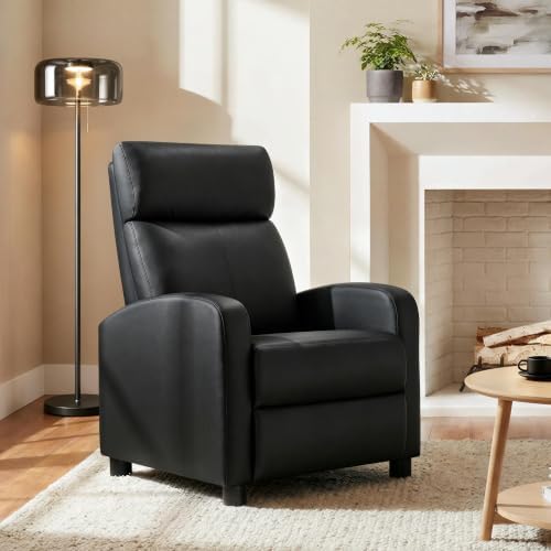 Yaheetech Recliner Chair with 3 Adjustable Angles Living Room Chairs Black