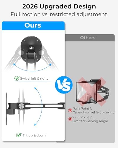 iPad Wall Mount Holder, Heavy Duty Aluminum Tablet Wall Mount, Full Motion