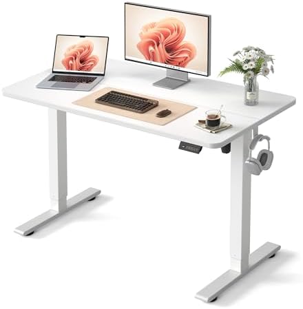 FEZIBO 48" Electric Standing Desk Height Adjustable Desk, White