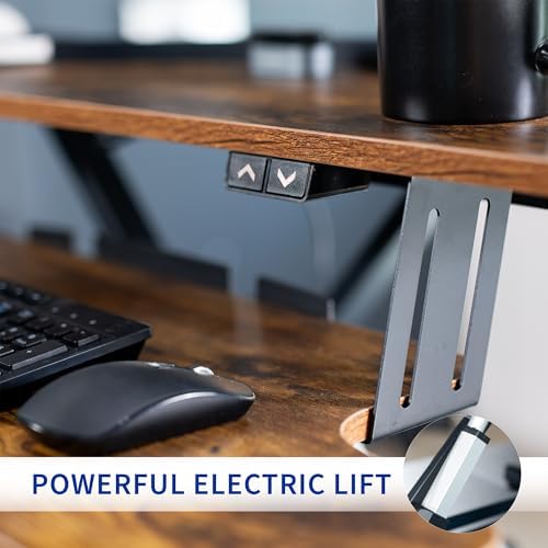 VIVO Vintage Brown 36 inch Electric Desk Converter, DESK-VE36N