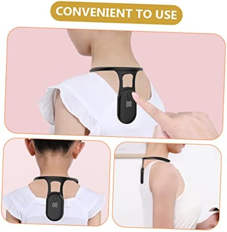 Posture Corrector Sensor Device Portable Posture Training Support for Students Lightweight Hanging Design Hunchback Angle Detection Eye Protection Reminder Black Color