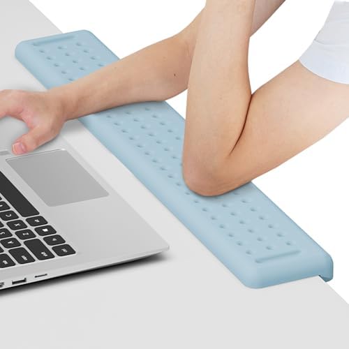 Leolee L-Shaped Desk Long Wrist Rest Elbow 60CM, Light Blue Arm Rest Desk