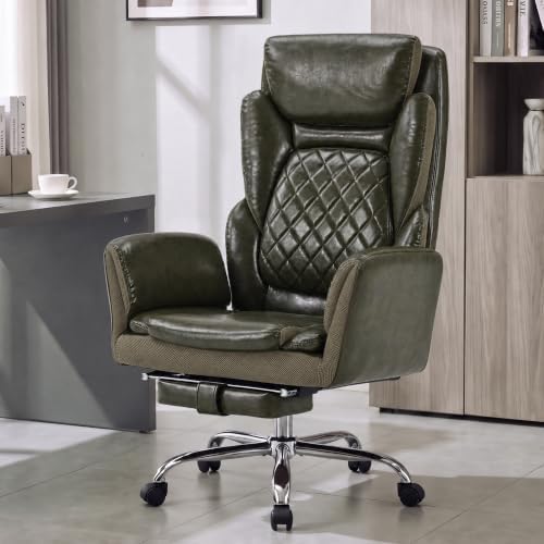 Big and Tall Executive Criss Cross Office Chair with Footrest Flip Armrest