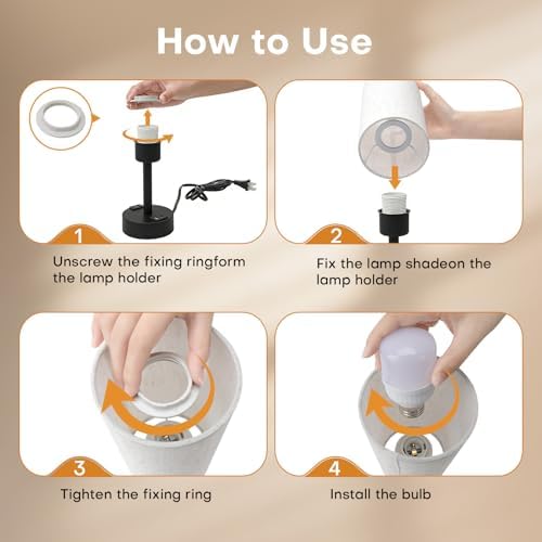 MOICO Bedside Lamp with USB Ports and AC Outlet, Touch Table Lamp for Bed