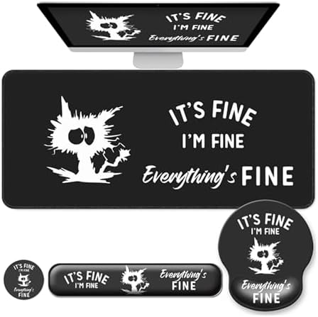 Desk Mat Set Keyboard and Mouse Pad with Wrist Rest Support