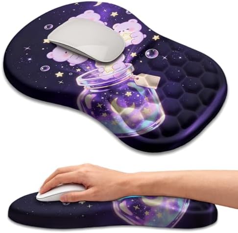 Ergonomic Mouse Pad with Wrist Rest, Memory Foam Wrist Support,Massage Bump