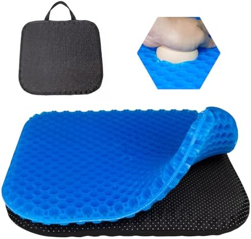 EVEME Gel Seat Cushion for Long Sitting with Handle-Large & Thick & Soft & Breathable-Gel Cushion for Wheelchair, Gel Chair Cushion for Hip Pain, Gel Seat Cushion for Office Chair