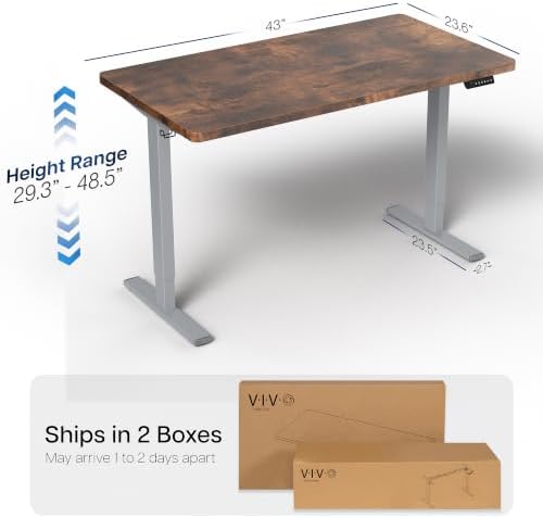 VIVO Rustic Vintage Brown 43 x 24 in Standing Desk, DESK-KIT-1G4N