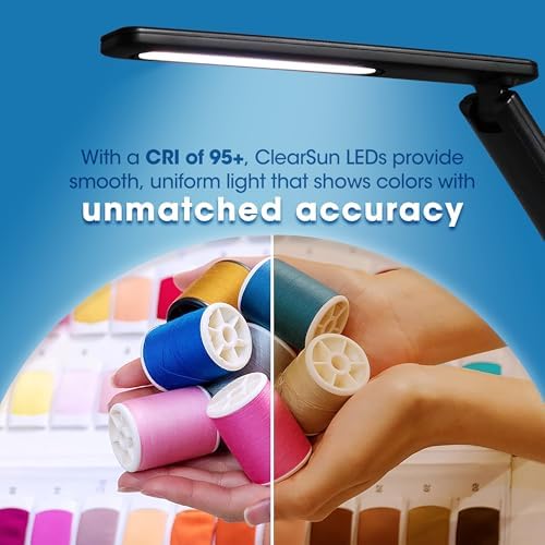 OttLite Renew LED Desk Lamp with USB Charging Port, Black