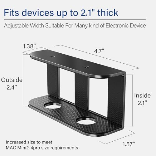 BYMECOST Under Desk Laptop Mount, Metal Under Desk Storage Holder, Black