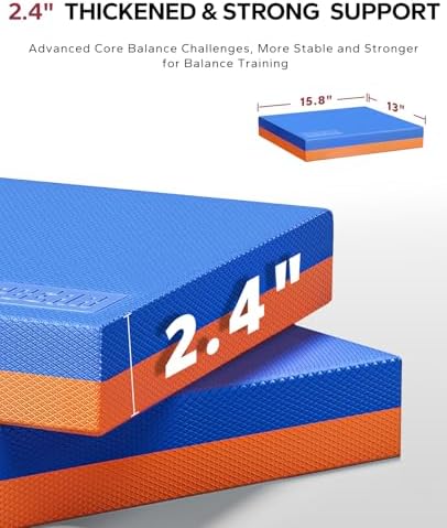HAPBEAR Exercise Balance Pad - 15"x12" Non-Slip Textured Bottom Stability Training Mat - 2.25" Thick Soft Cushioned Foam for Physical Therapy, Core Training & Home Workouts