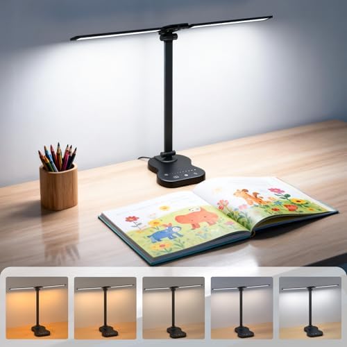 Desk Lamps for Home Office, LED Dorm Lamp, Black