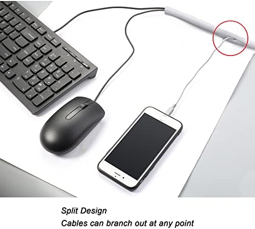 Cable Management Sleeve, Split Design, 10FT - 1.25 Inch, White