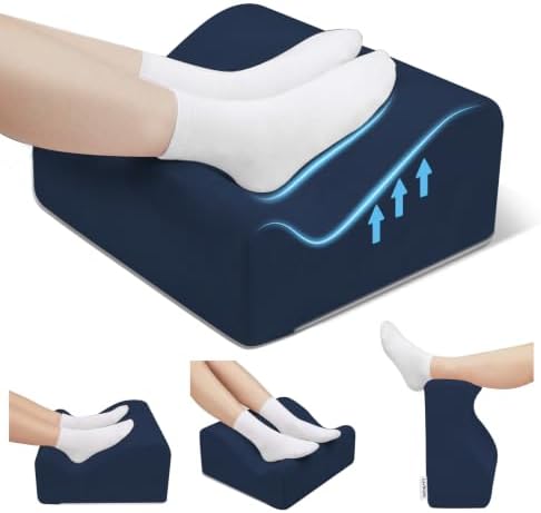 Work Foot Rest Under Desk,Ergonomic Footrest & Washable Cover Navy