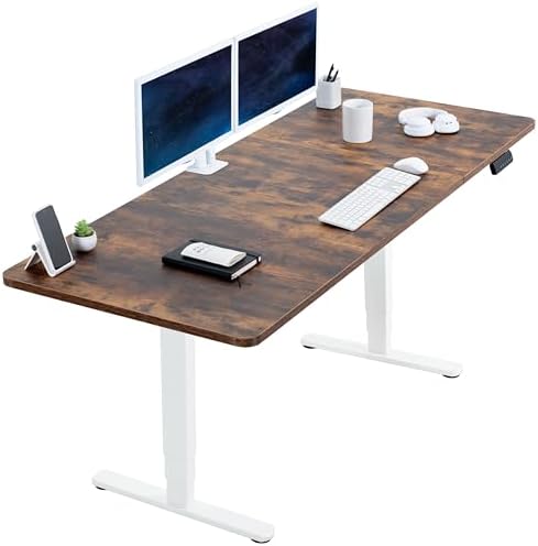 VIVO Rustic Vintage Brown 71 x 30 in Standing Desk, DESK-KIT-2W7N