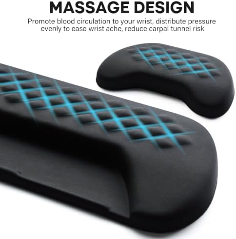JIKIOU Wrist Rest for Keyboard and Mouse, Soft Memory Foam Wrist Rest Black