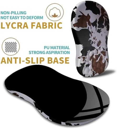 Hokafenle Ergonomic Mouse Pad Wrist Support with Massage Design, Wrist Rest Pain Relief Mousepad with Memory Foam&Non-Slip PU Base, Mouse Pads for Wireless Mouse & Desk (12x8 inch,Cow Print)