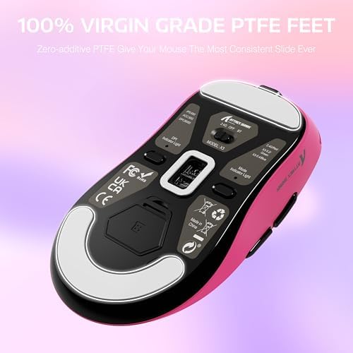 MANBASNAKE Attack Shark X3 49g Lightweight Wireless Gaming Mouse, Berry
