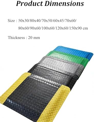 Anti Fatigue Mat Anti Static Rubber Work Mat Anti Slip Comfort Standing Mat Industrial Kitchen Floor Mat 20mm Thick(D,70x50 cm)