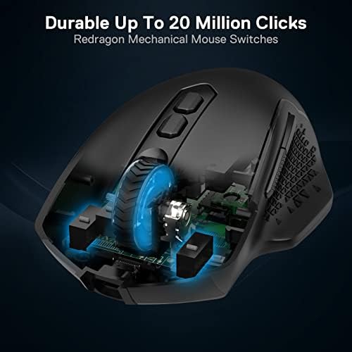 Redragon M810 PRO Wireless RGB Gaming Mouse 10000 DPI Remapping Keys