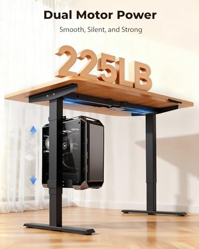 TOPSKY Dual Motor Electric Standing Desk, Height Adjustable with CPU Holder