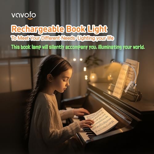 VAVOFO Rechargeable Reading Light, Clip on Book Light for Reading in Bed