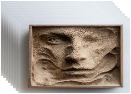 Batmerry Sand Portrait Placemats, Formed Face in Frame Washable Linen Table Mats for Kitchen Table Double Insulation Decor Dining Set Indoor Outdoor 12X18 in Set of 8