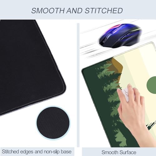 Spaceship XXL Large Gaming Mouse Pad Desk Mat Pad Non-Slip Rubber Base Desk Matt for Desktop Big Full Mousepad Computer Keyboard and Mouse Mat Extended Mouse Pad 31.5x15.7In