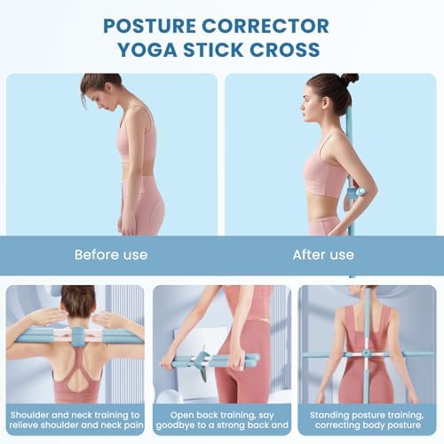Yoga Stick - Posture Correction Stick - Posture Stick - Back Crack Corrector - Child Adult Hump Corrector - Neck Hump Corrector - Crack Corrector - Back Bulge 26-40in