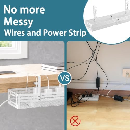 Under Desk Cable Management Tray, No Drill Mesh Cable Tray Cord Organizer